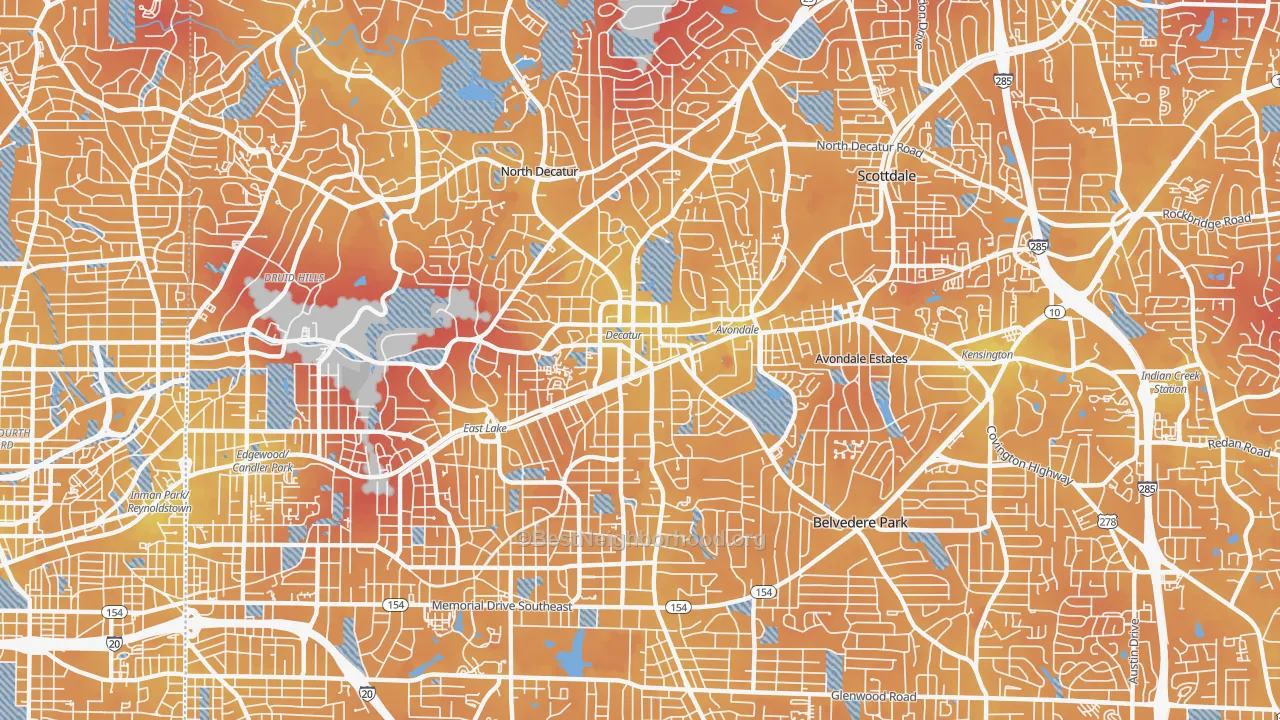 Transit Grade map of 30030, GA