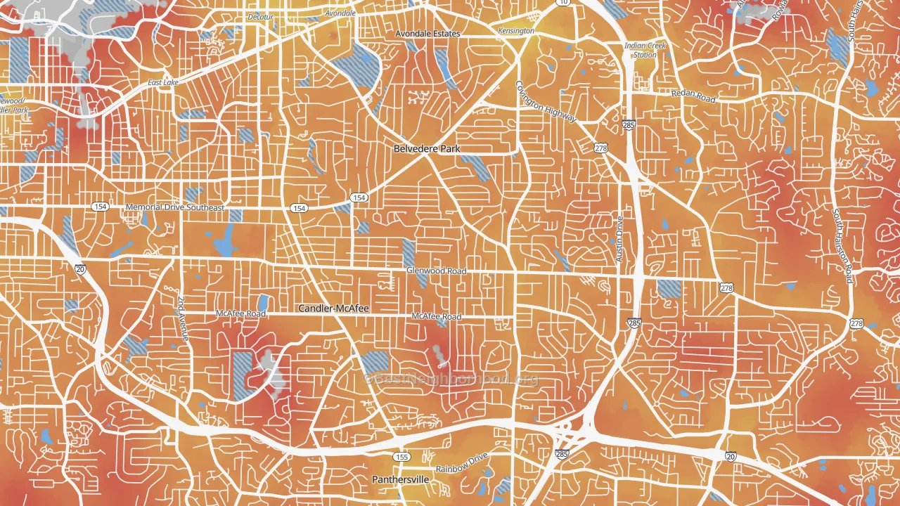 Transit Grade map of 30032, GA