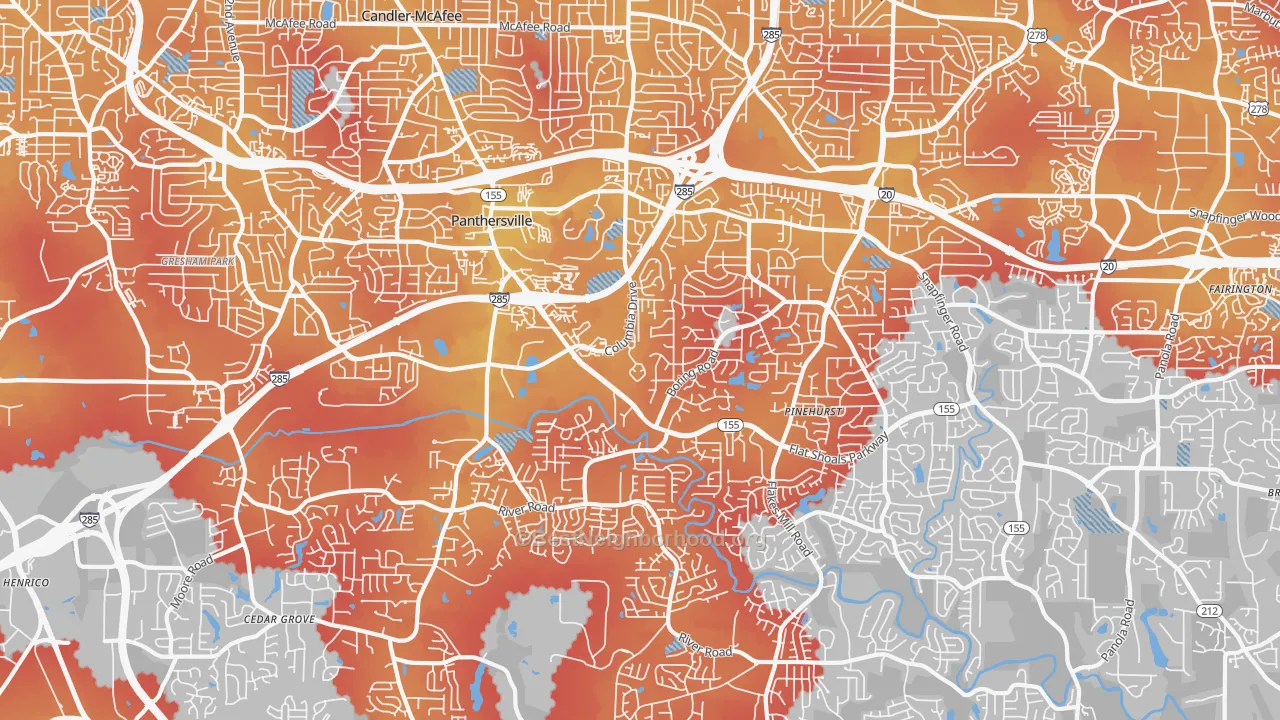 Transit Grade map of 30034, GA
