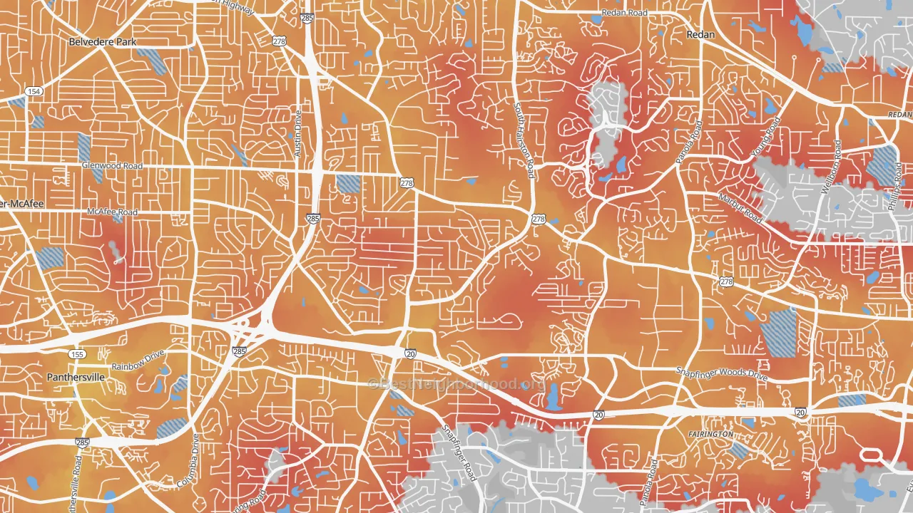 Transit Grade map of 30035, GA