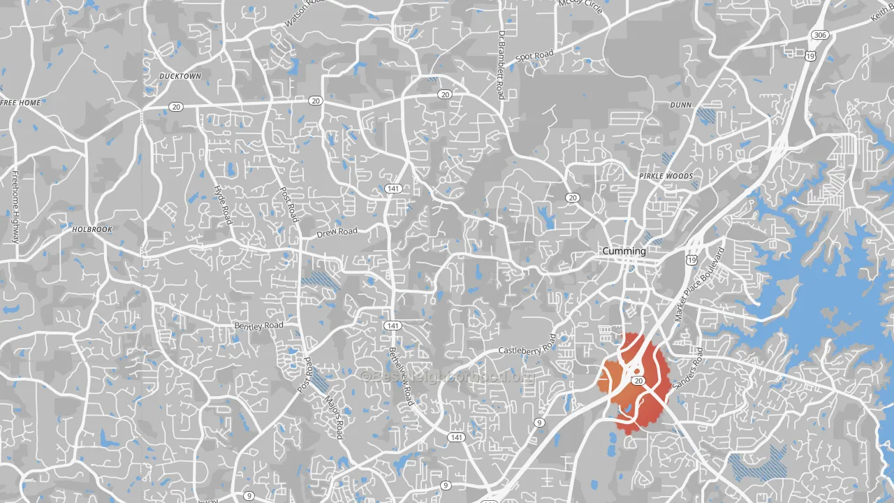 Transit Grade map of 30040, GA