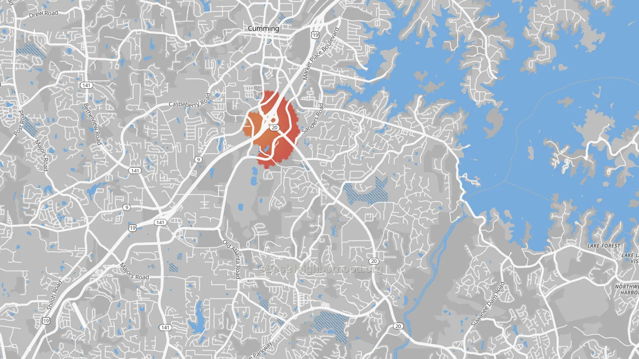 Transit Grade map of 30041, GA