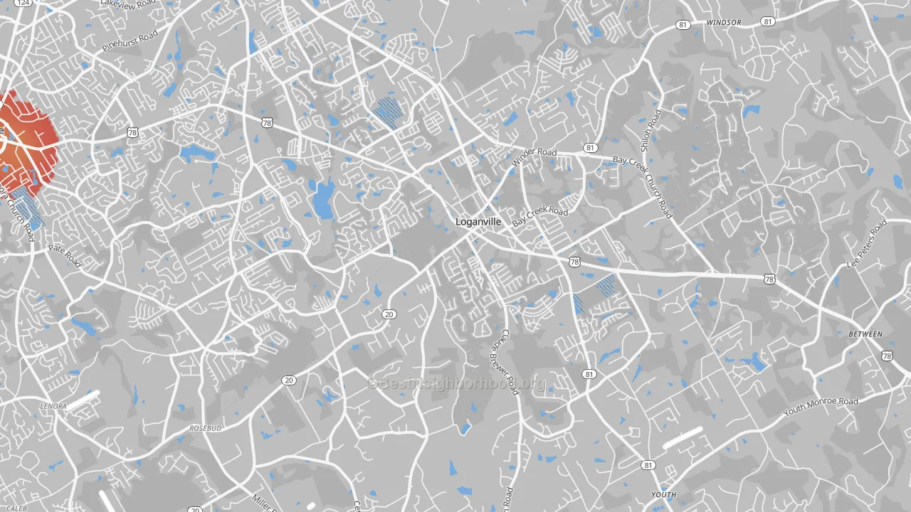 Transit Grade map of 30052, GA