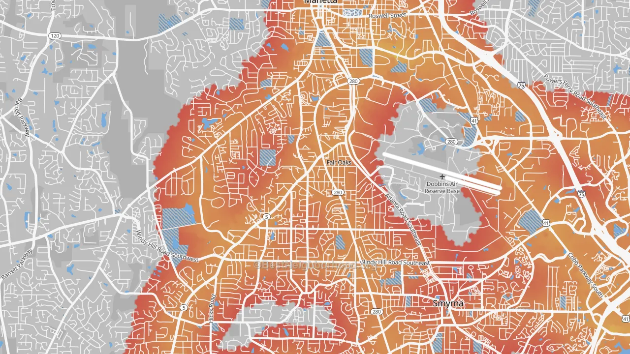Transit Grade map of 30060, GA