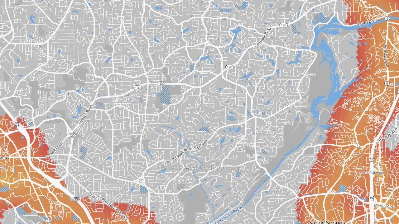 Transit Grade map of 30068, GA