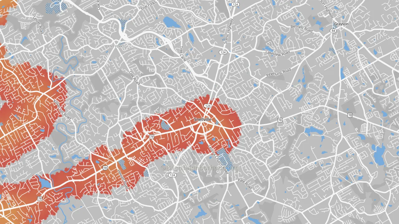 Transit Grade map of 30078, GA