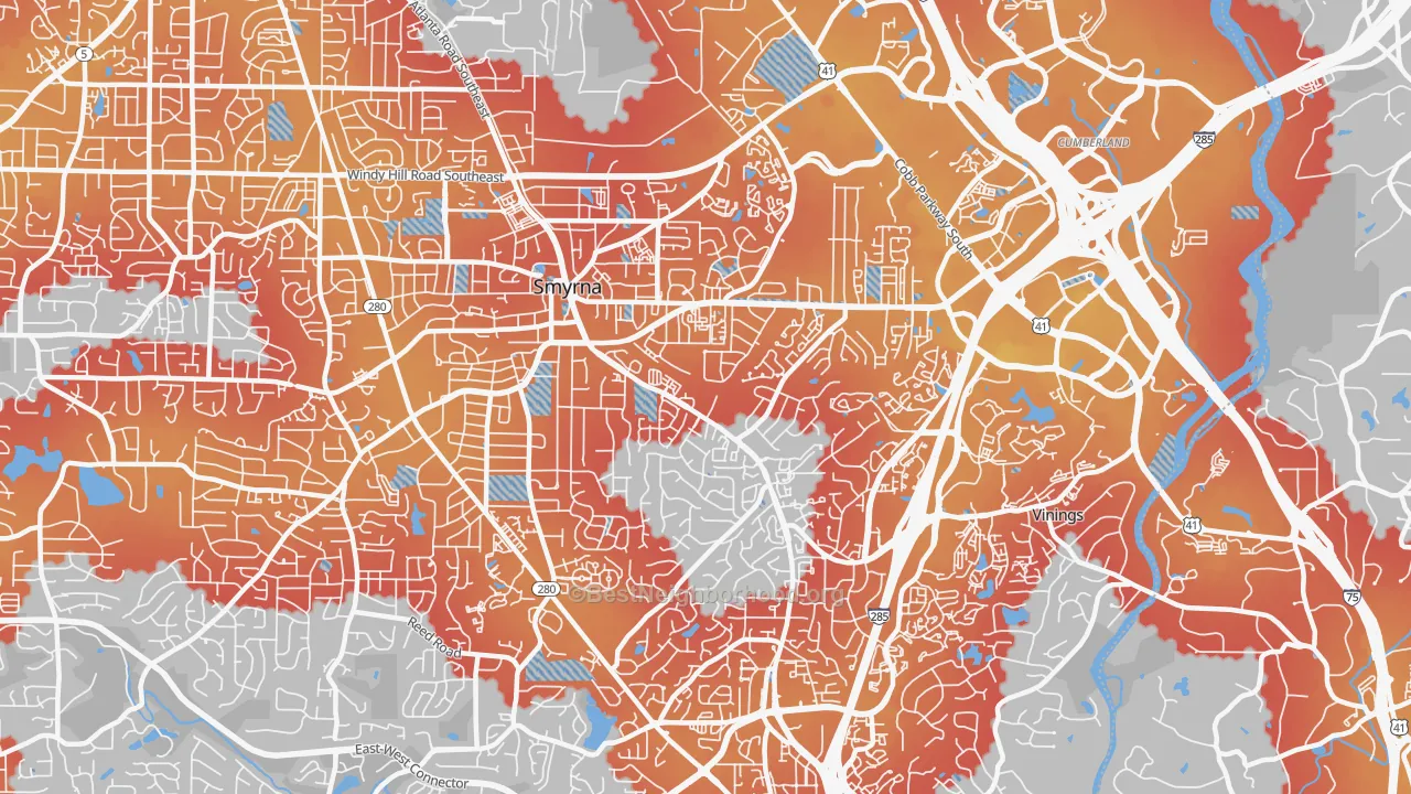 Transit Grade map of 30080, GA