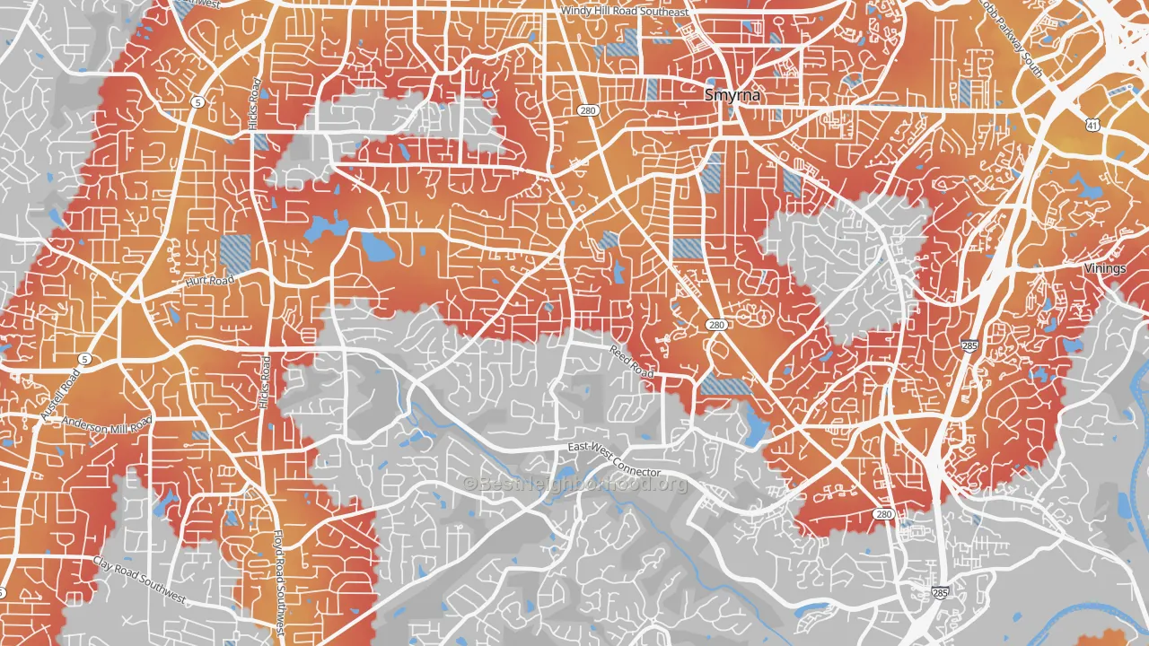 Transit Grade map of 30082, GA