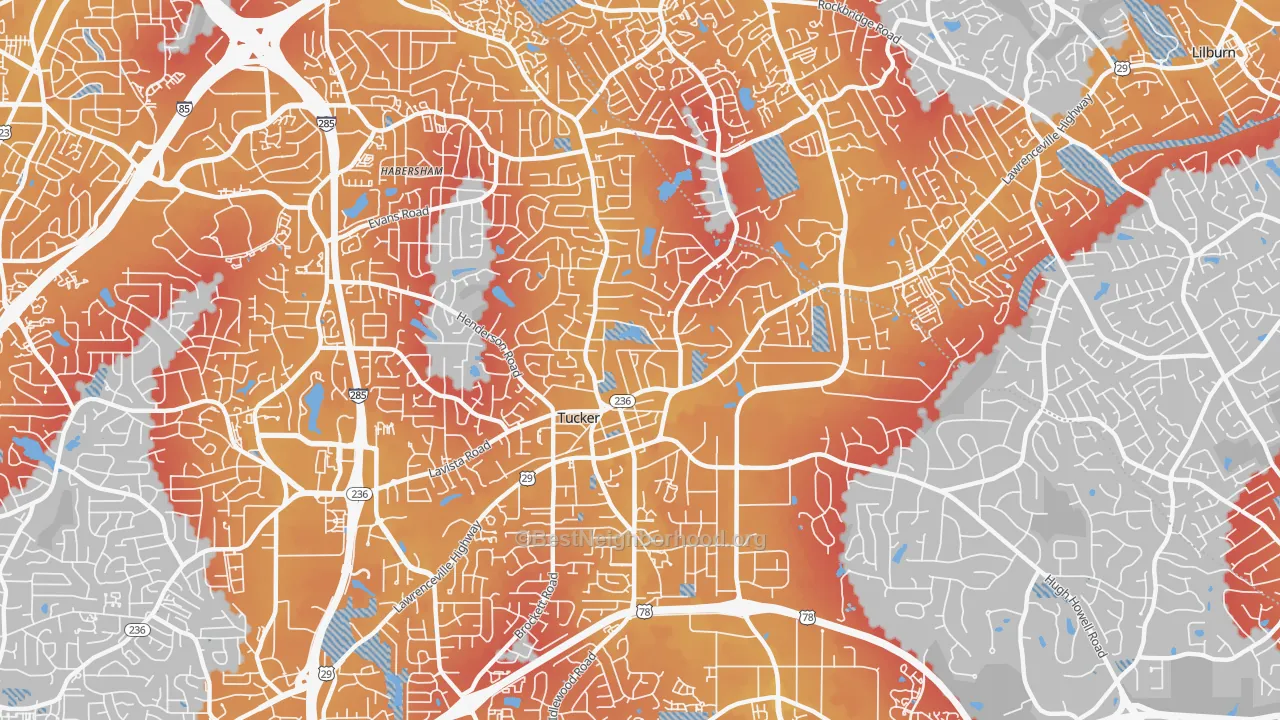 Transit Grade map of 30084, GA
