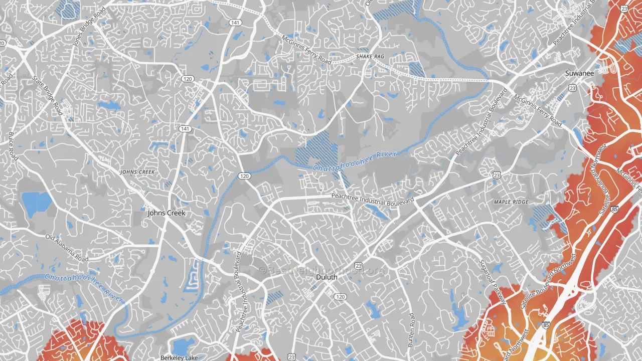 Transit Grade map of 30097, GA