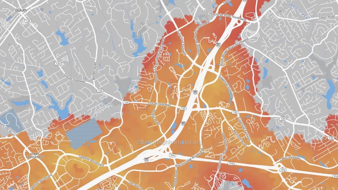 Transit Grade map of 30099, GA