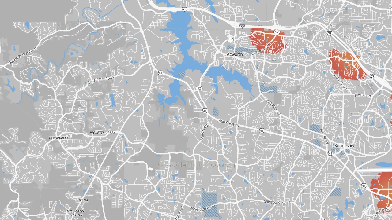 Transit Grade map of 30101, GA