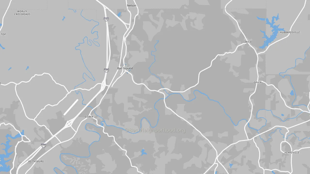 Transit Grade map of 30107, GA