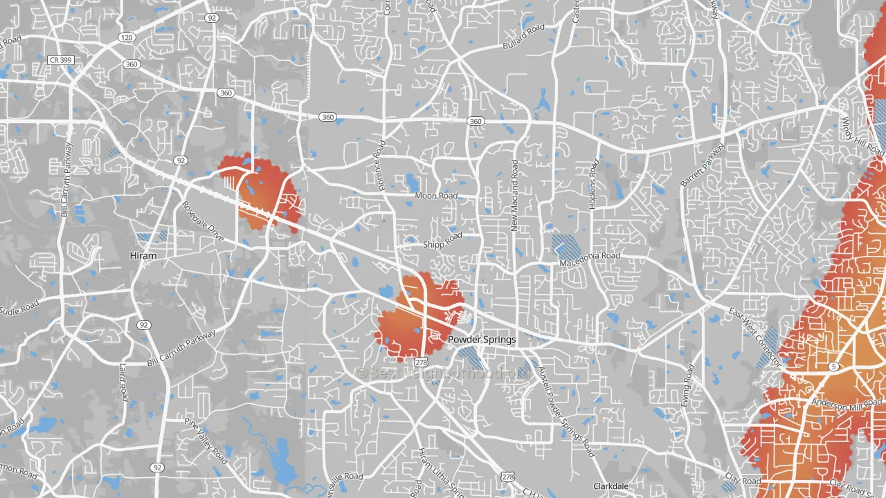 Transit Grade map of 30127, GA
