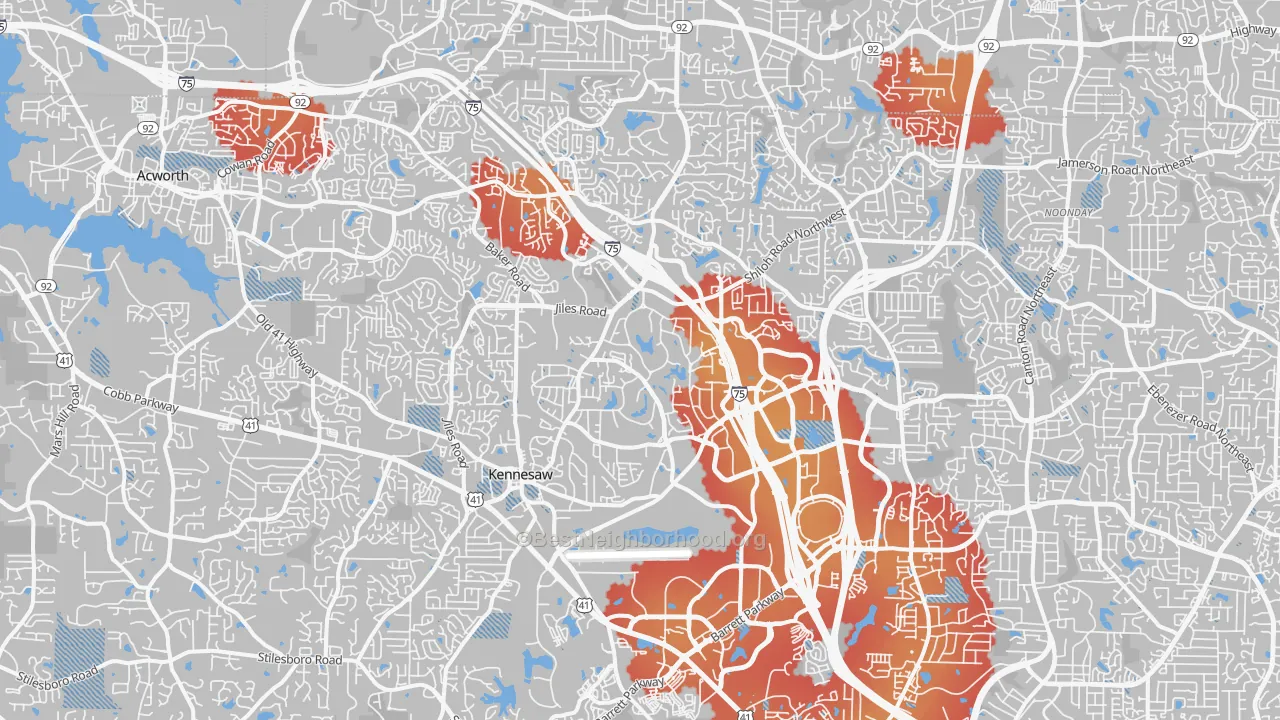 Transit Grade map of 30144, GA