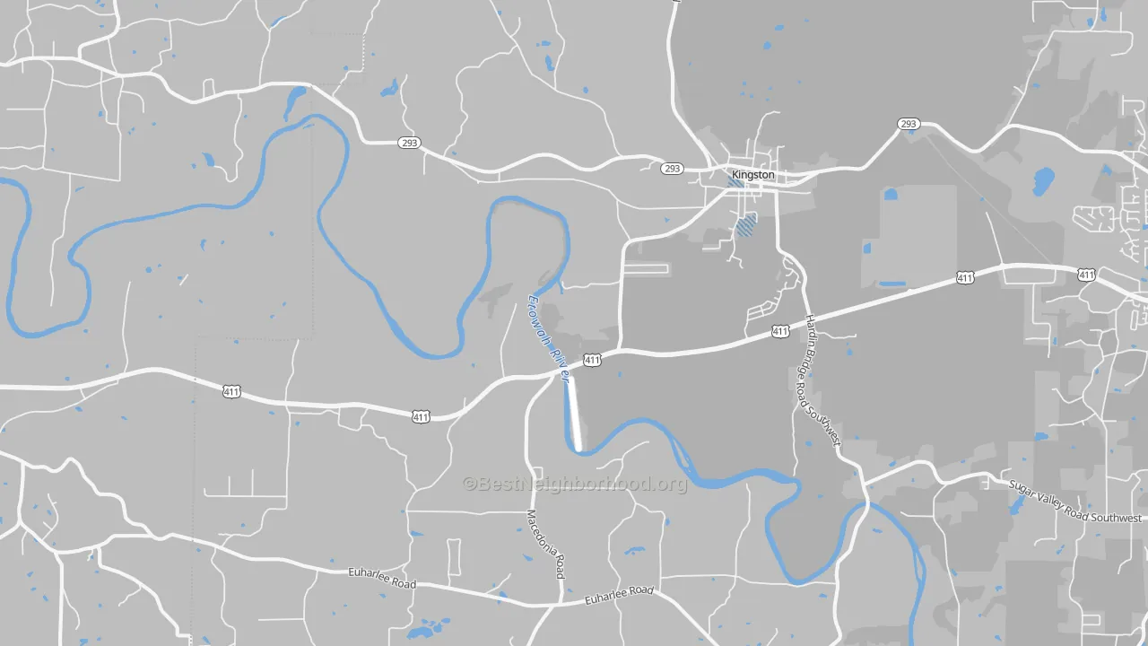 Transit Grade map of 30145, GA