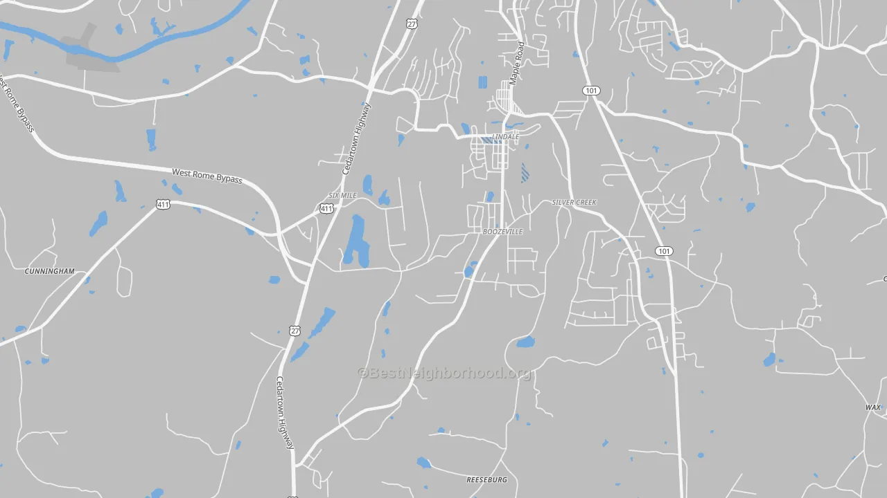 Transit Grade map of 30147, GA