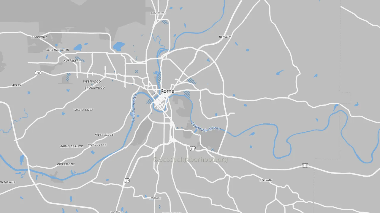 Transit Grade map of 30161, GA