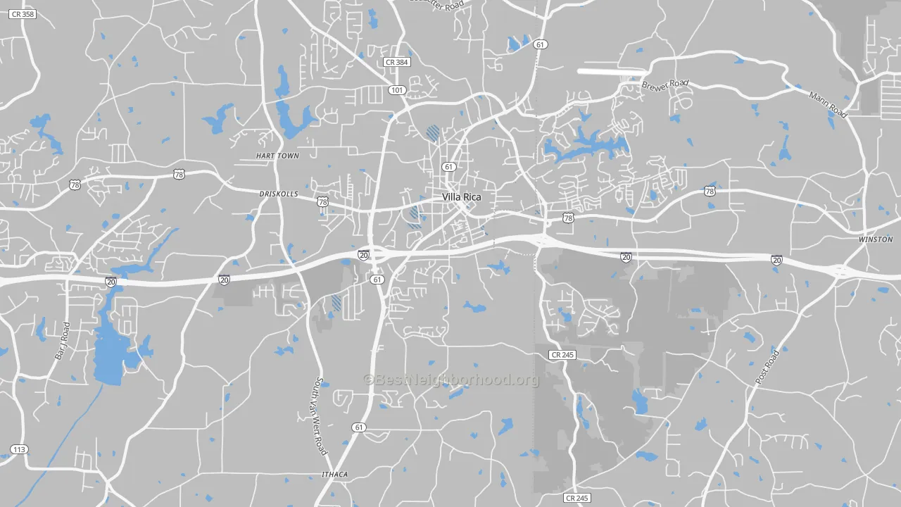 Transit Grade map of 30180, GA