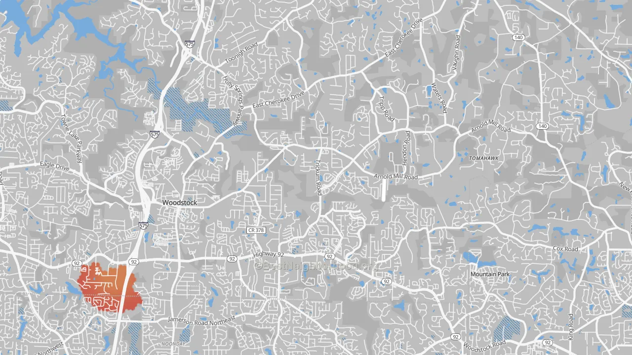Transit Grade map of 30188, GA
