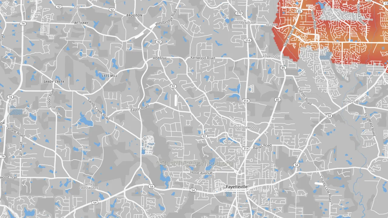 Transit Grade map of 30214, GA