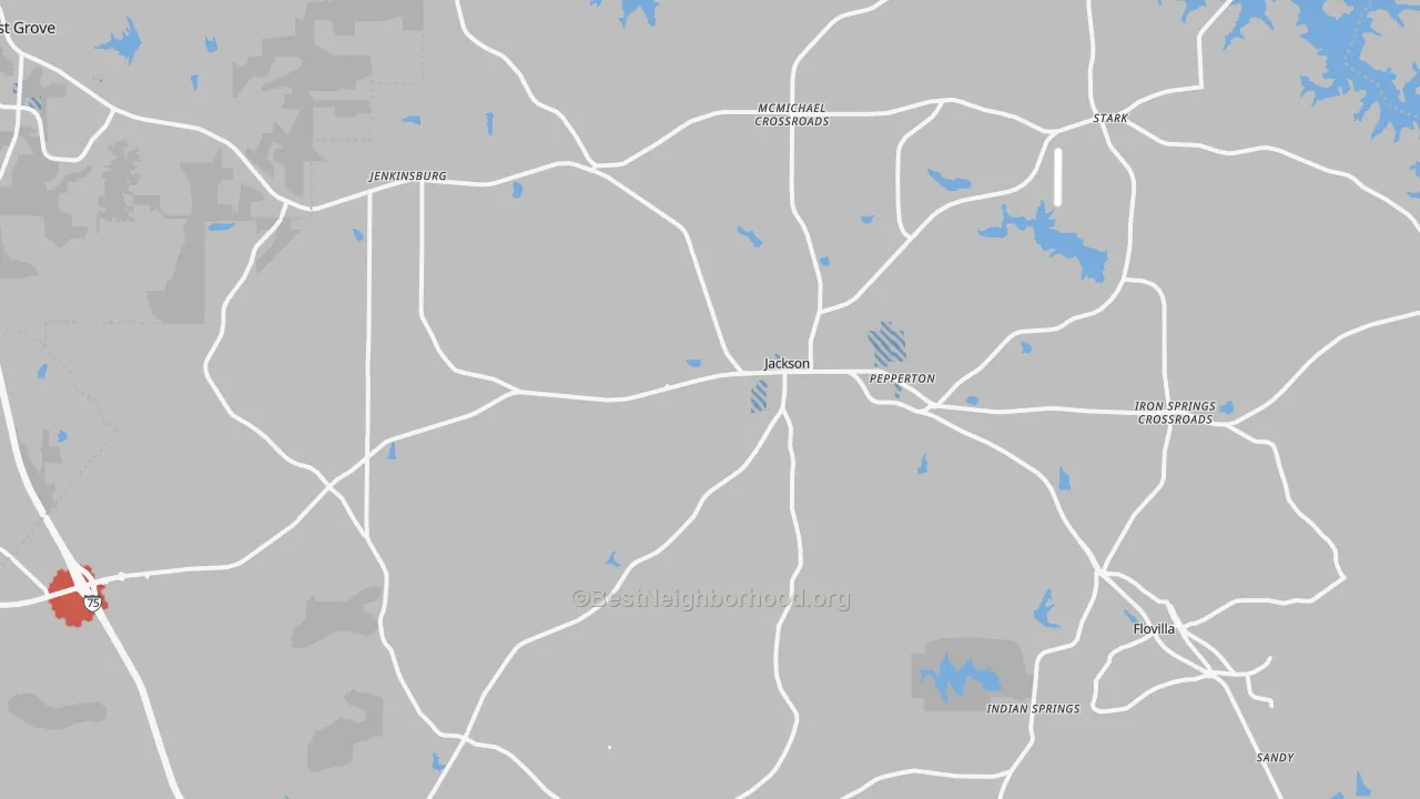 Transit Grade map of 30233, GA