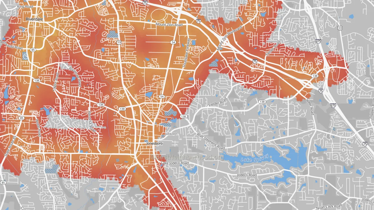 Transit Grade map of 30236, GA