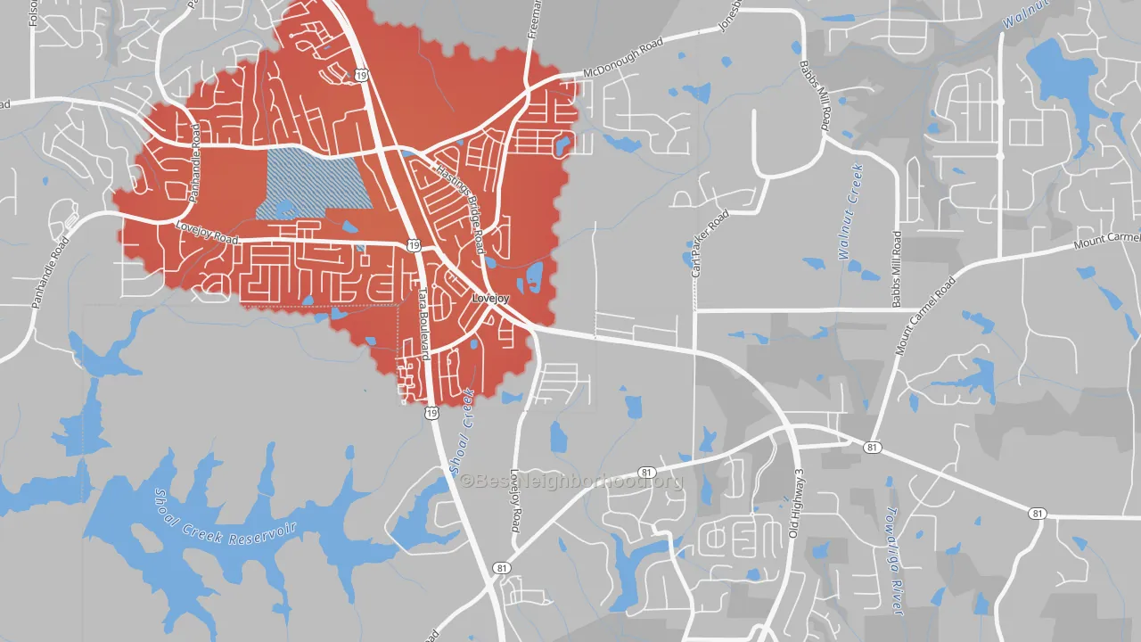 Transit Grade map of 30250, GA