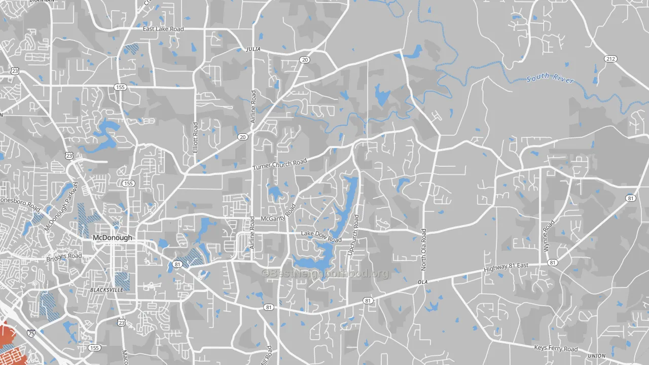 Transit Grade map of 30252, GA