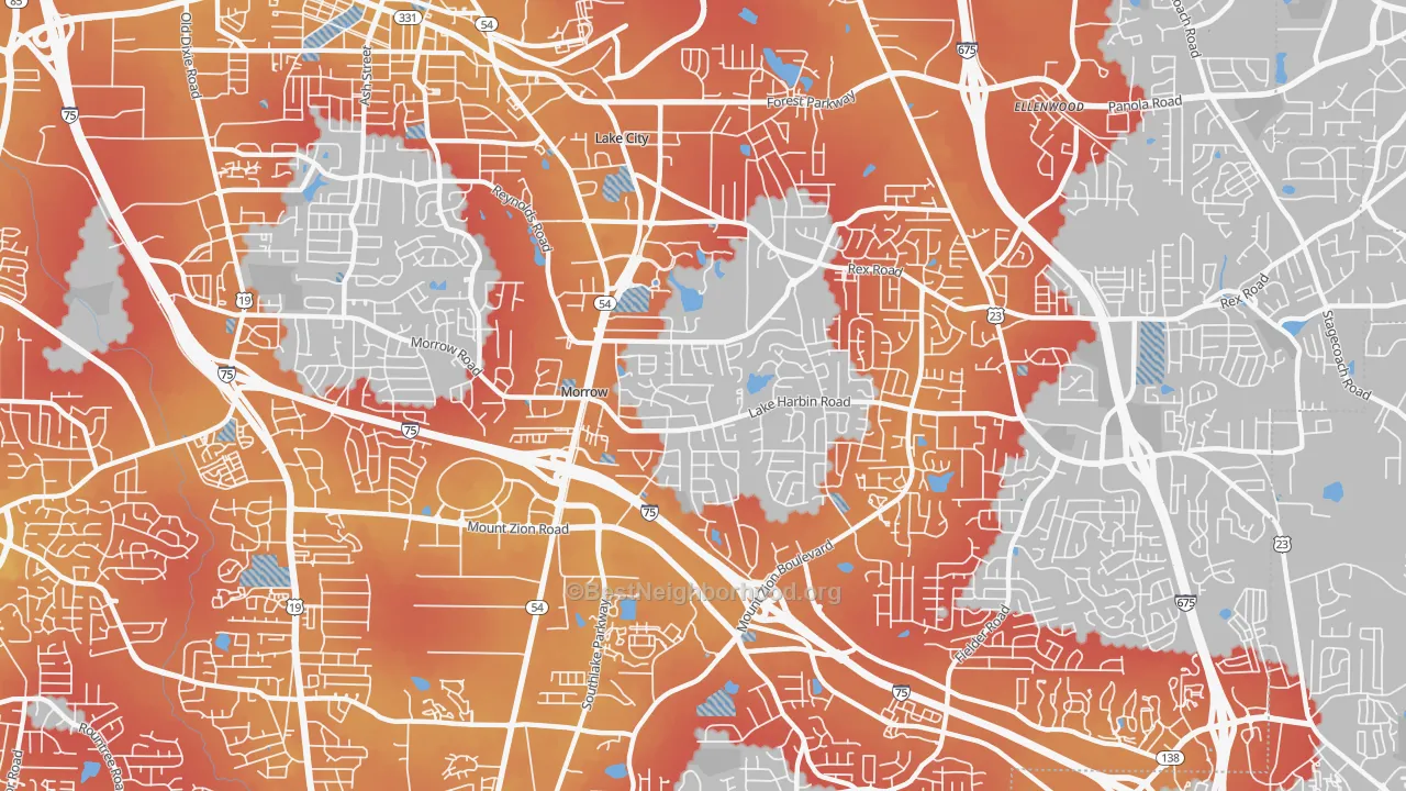 Transit Grade map of 30260, GA