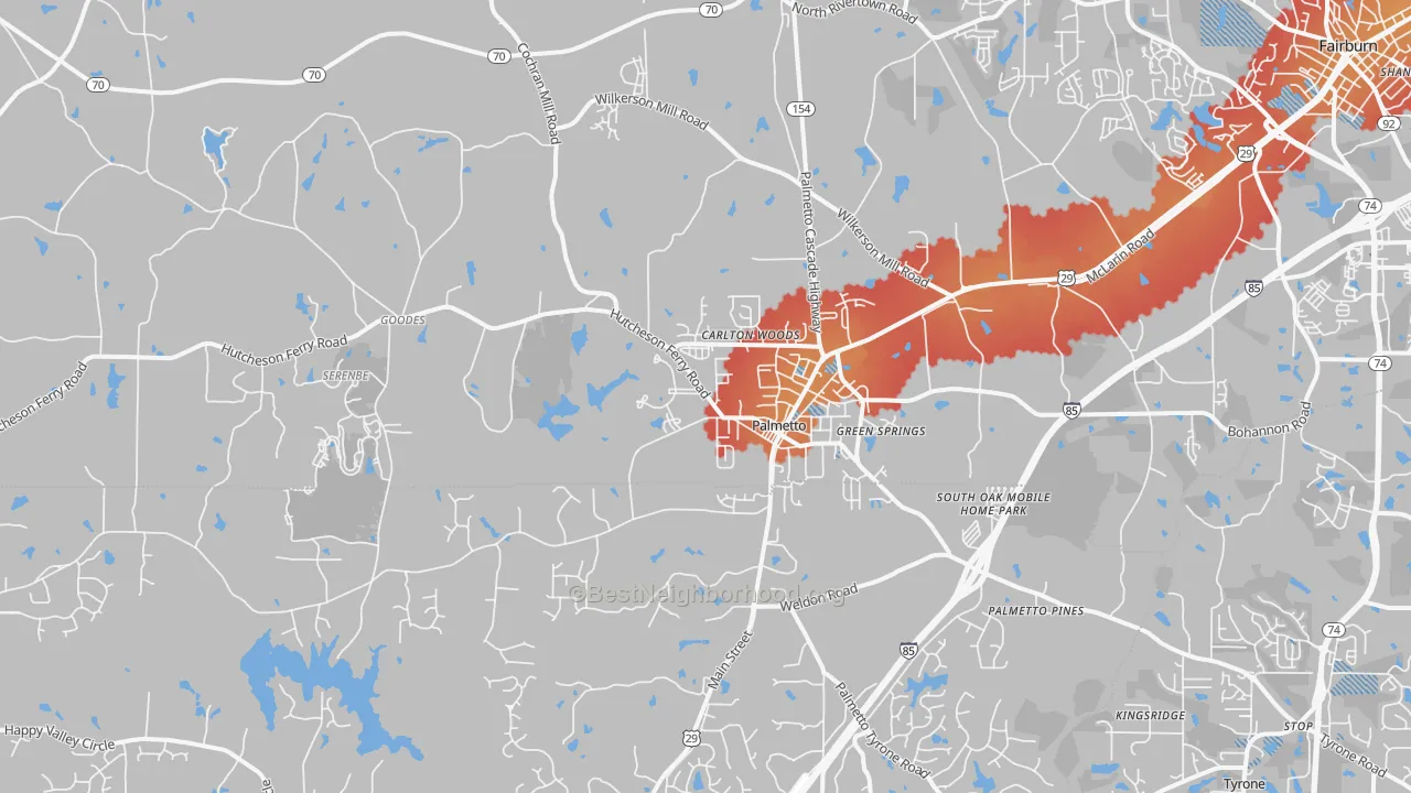 Transit Grade map of 30268, GA