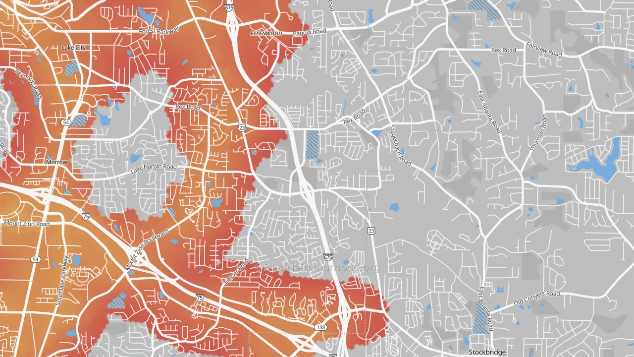 Transit Grade map of 30273, GA