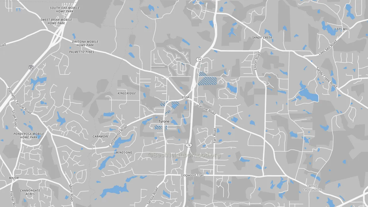 Transit Grade map of 30290, GA