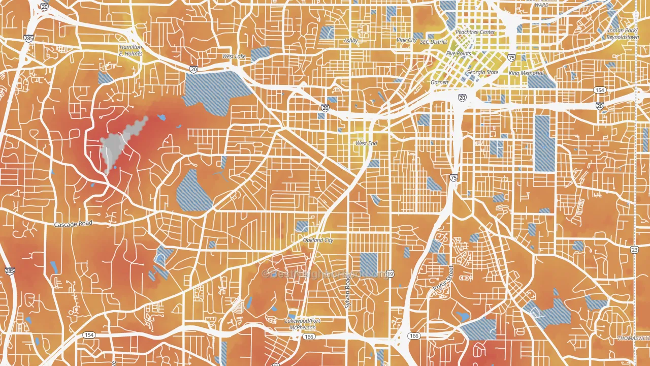 Transit Grade map of 30310, GA