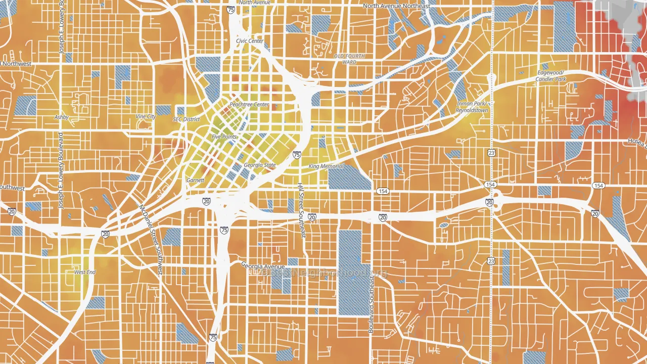 Transit Grade map of 30312, GA