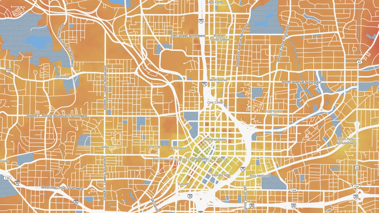 Transit Grade map of 30313, GA