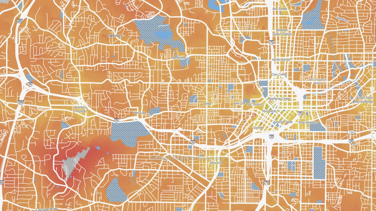 Transit Grade map of 30314, GA