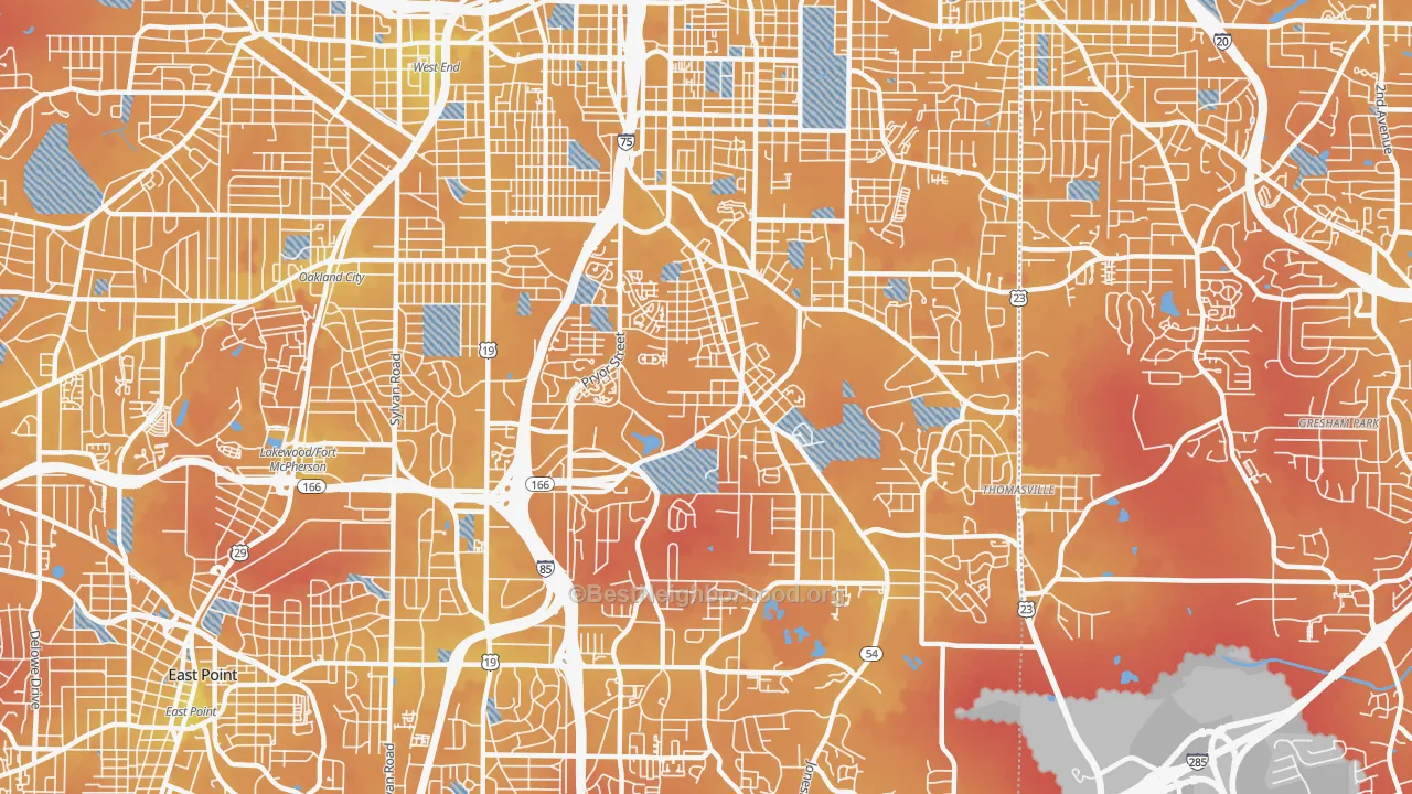 Transit Grade map of 30315, GA