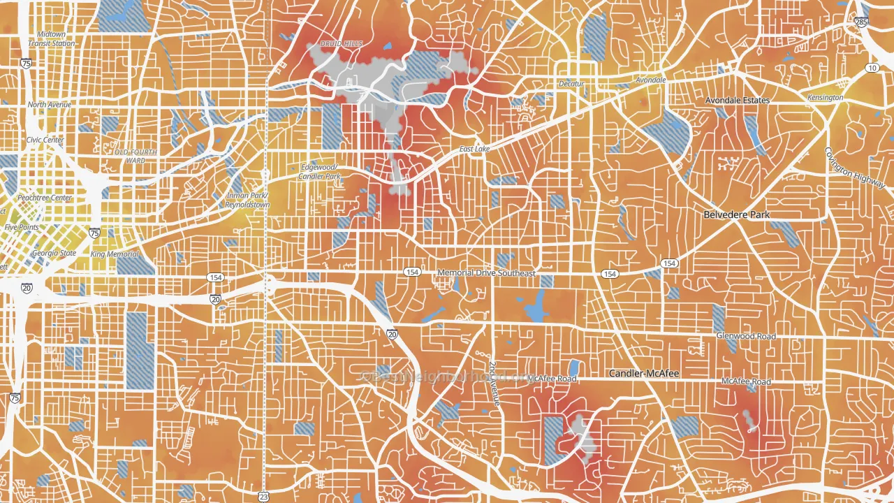 Transit Grade map of 30317, GA