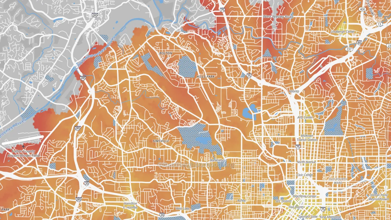 Transit Grade map of 30318, GA