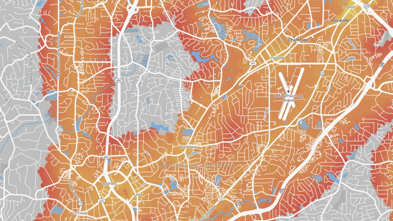 Transit Grade map of 30319, GA