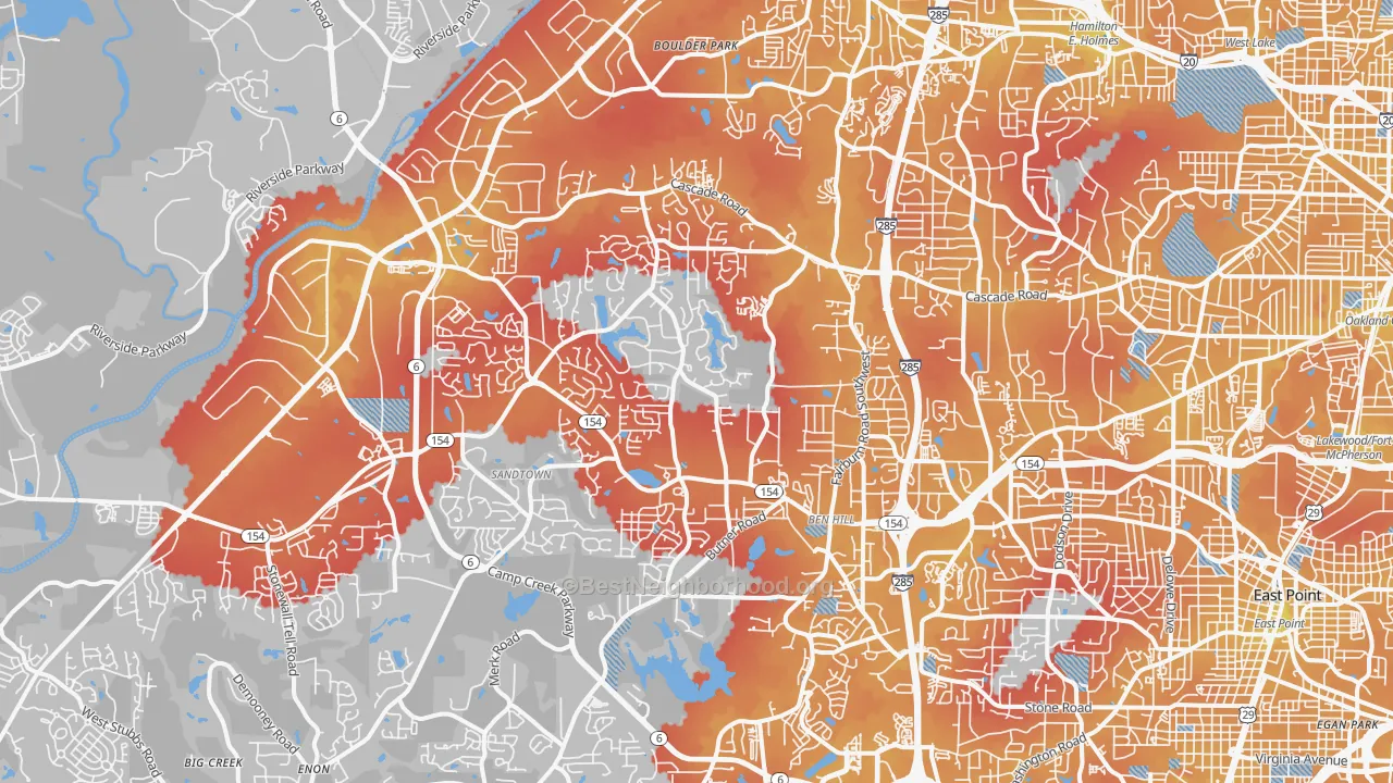 Transit Grade map of 30331, GA