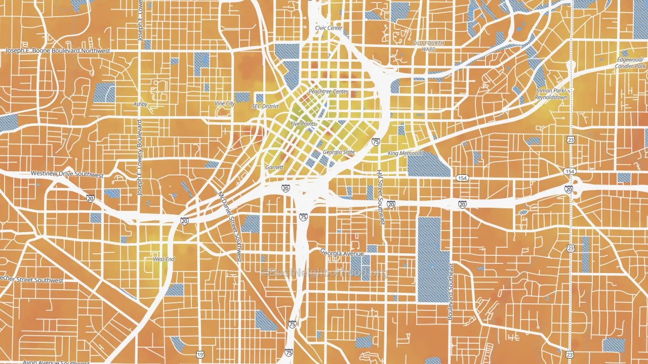 Transit Grade map of 30334, GA