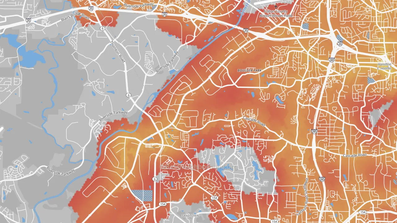 Transit Grade map of 30336, GA