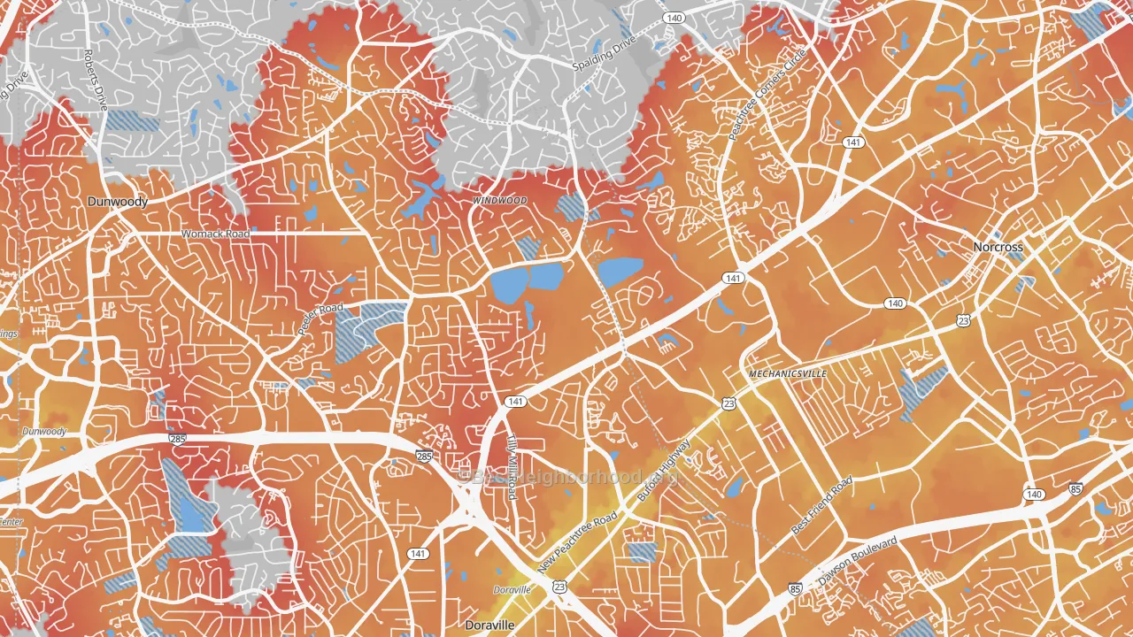 Transit Grade map of 30360, GA