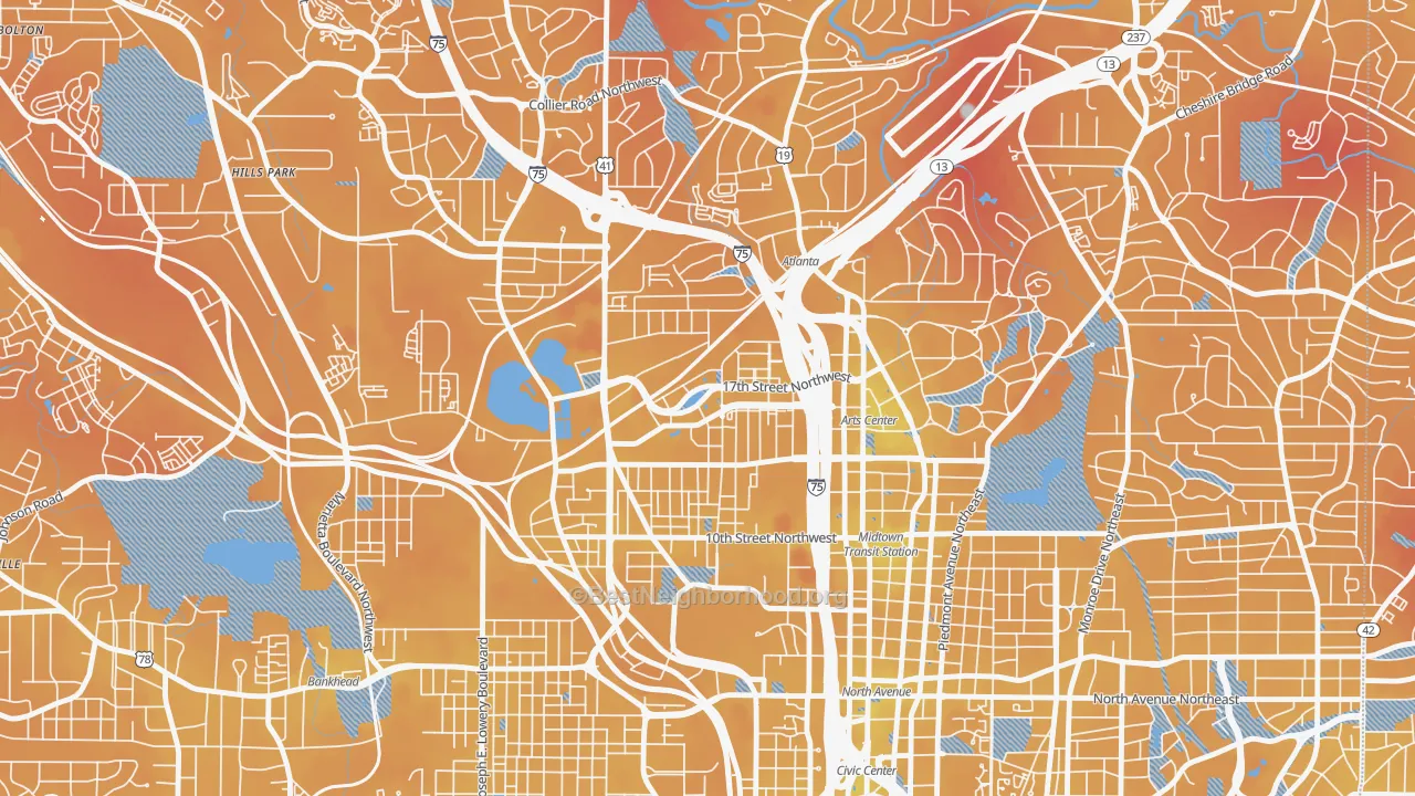 Transit Grade map of 30363, GA