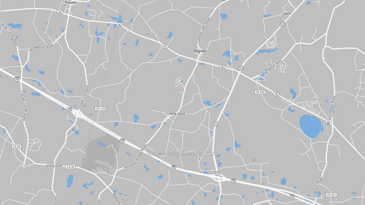 Transit Grade map of 30452, GA