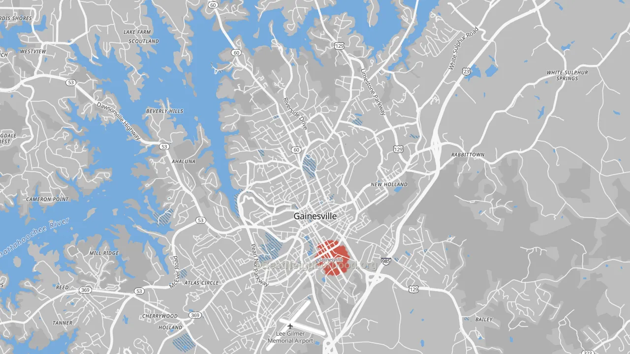 Transit Grade map of 30501, GA