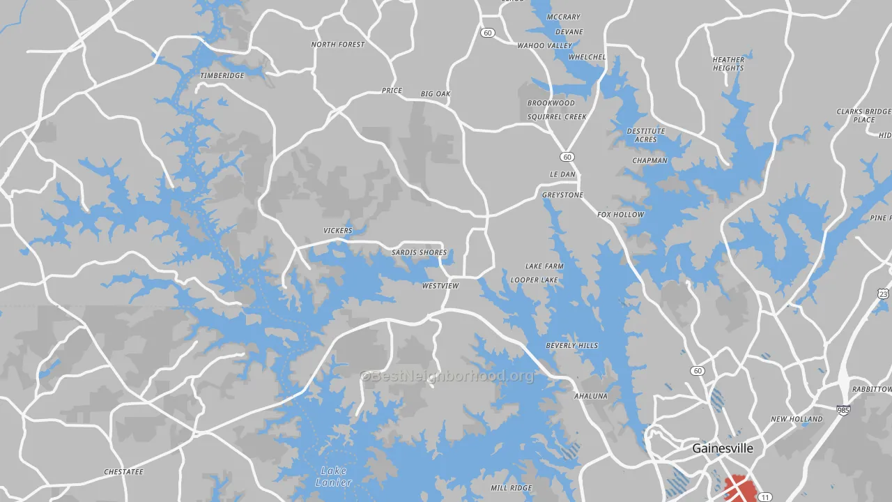 Transit Grade map of 30506, GA