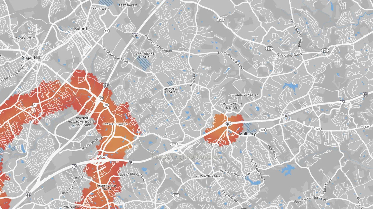 Transit Grade map of 30519, GA